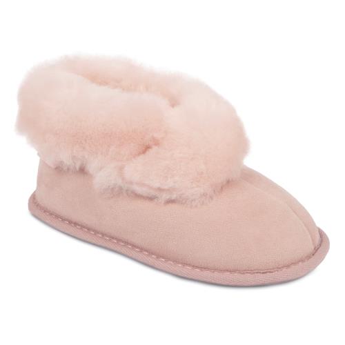 Childrens Classic Sheepskin Slippers Baby Pink