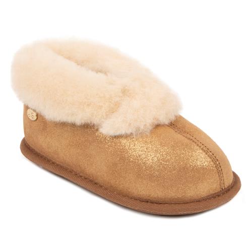 Childrens Classic Sheepskin Slippers Chestnut Sparkle