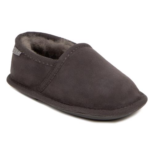 Boys Mini Garrick Sheepskin Slippers Granite