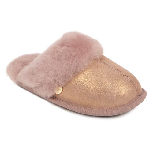 Girls Mini Duchess Sheepskin Slippers  Blush Sparkle