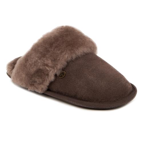 Ladies Duchess Sheepskin Slipper Coffee