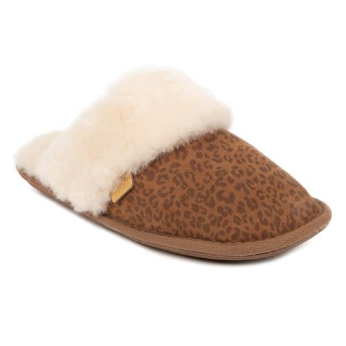 Ladies Duchess Sheepskin Slipper Chestnut Animal