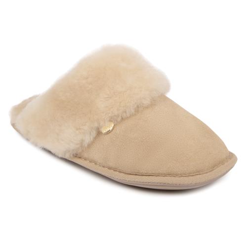 Ladies Duchess Sheepskin Slipper Caramel