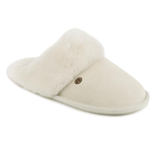 Ladies Duchess Sheepskin Slipper Cream