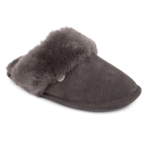 Ladies Duchess Sheepskin Slipper Granite