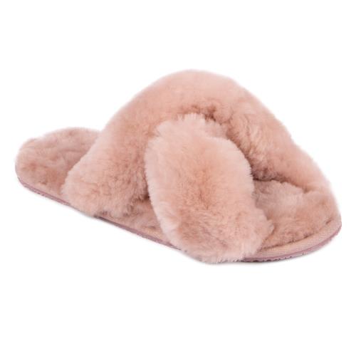 Ladies Daisy Sheepskin Slider Rose