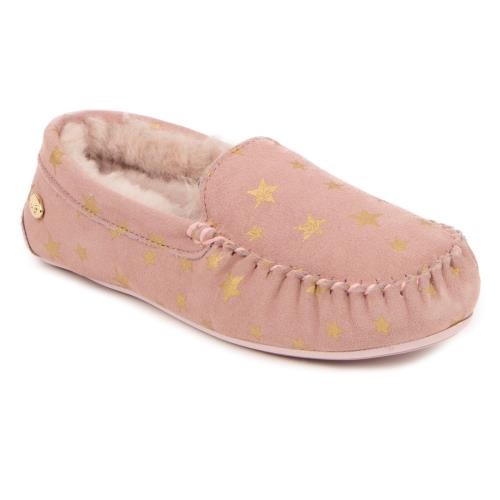 Ladies Regent Sheepskin Slippers Rose Star