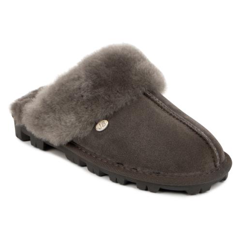 Ladies Alice Sheepskin Slipper Granite