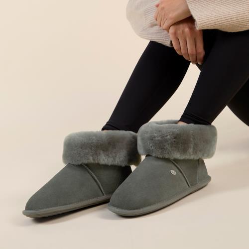 Ladies Albery Sheepskin Slipper  Granite