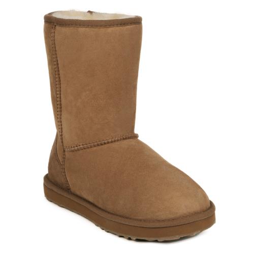 Ladies Short Classic Sheepskin Boots  Chestnut