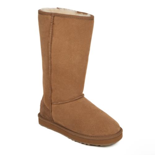 Ladies Tall Classic Sheepskin Boots Chestnut