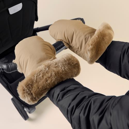 Nadia Sheepskin Pram Mittens  Taupe