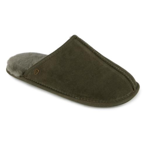 Mens Donmar Sheepskin Slipper Khaki