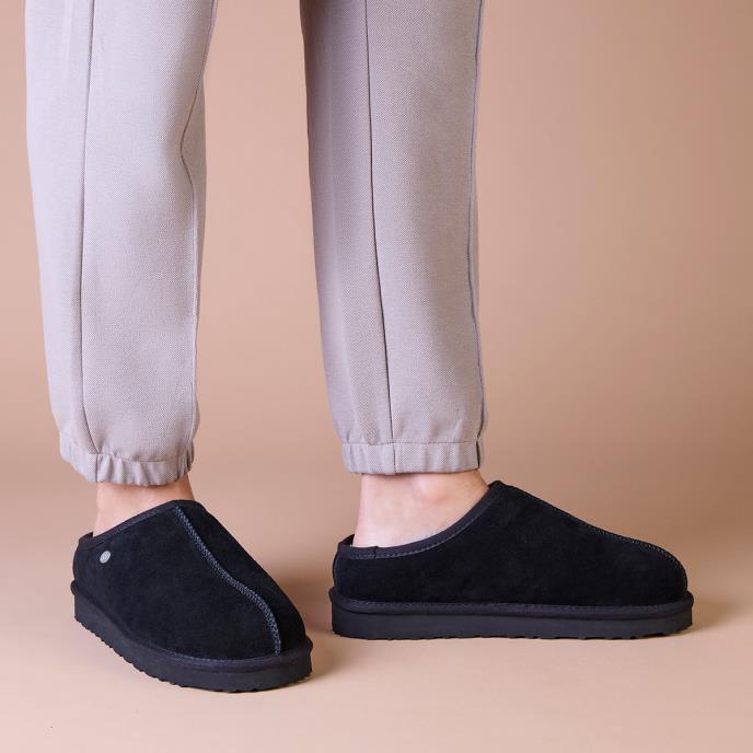 Mens Louis Sheepskin Slipper Black