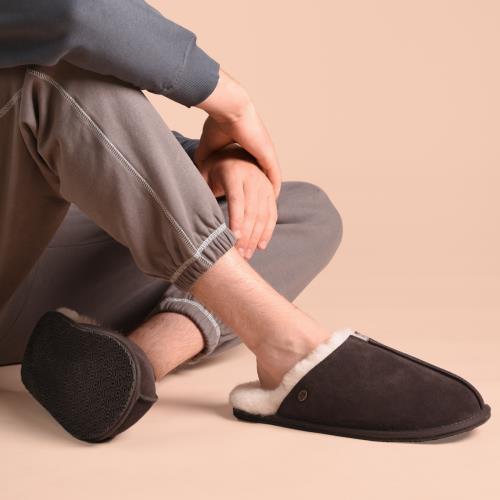 Mens Jude Sheepskin Slipper Chocolate