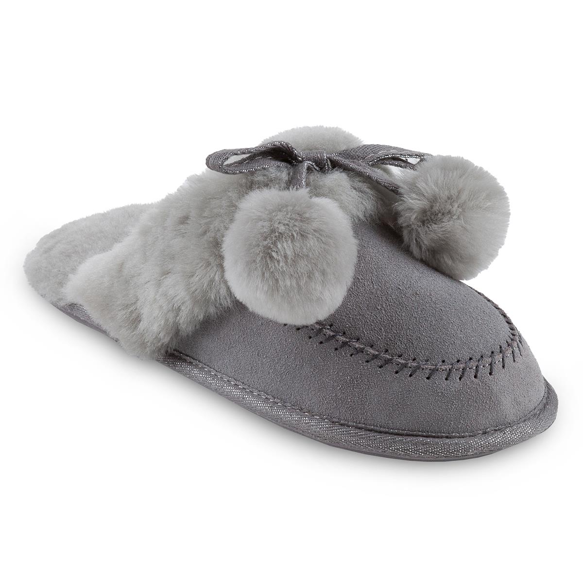 grey sheepskin slippers