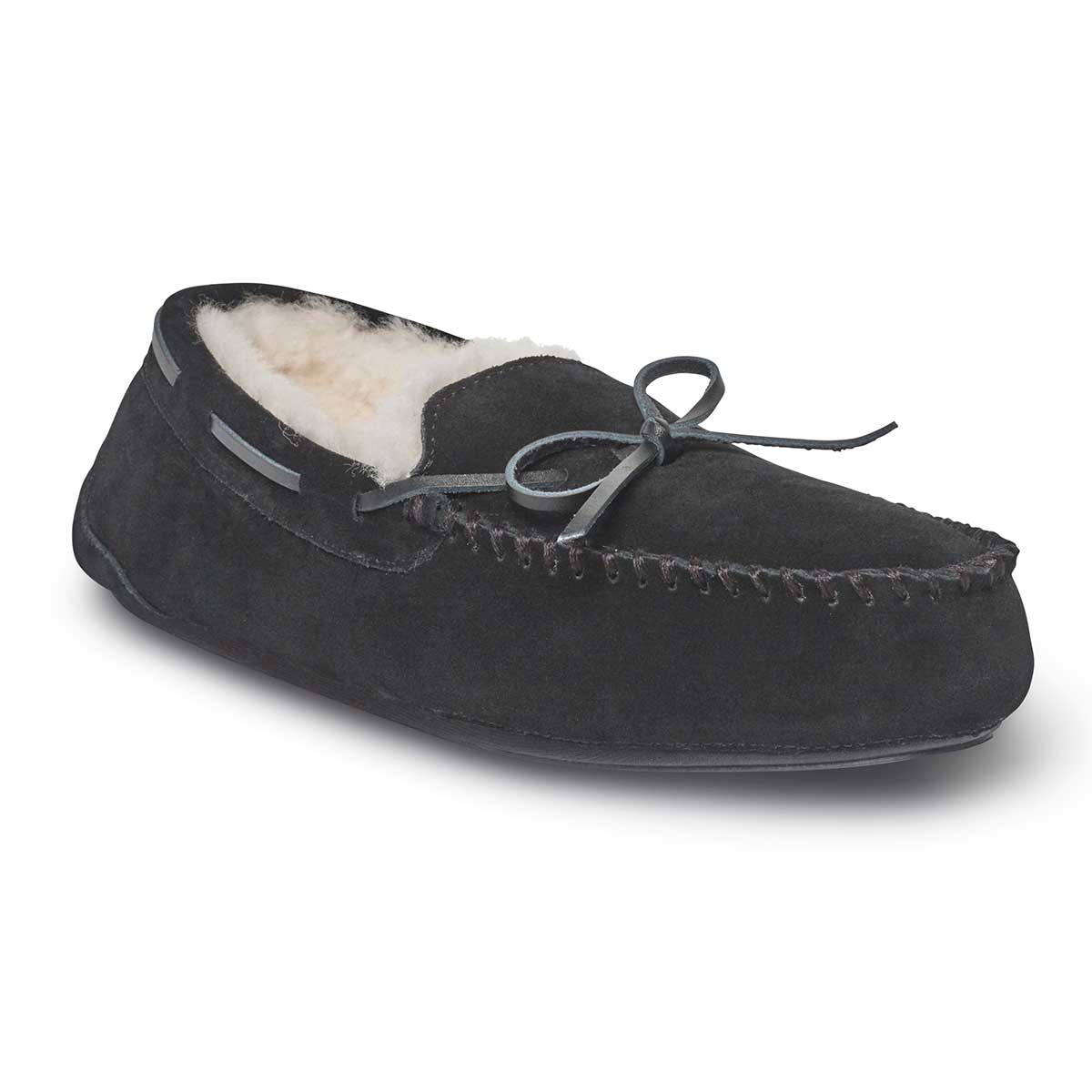 black sheepskin slippers mens